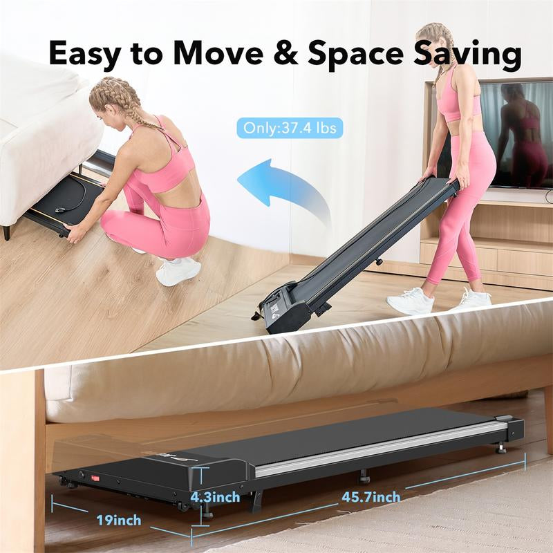 Incline Walking Pad Treadmill with Remote Control