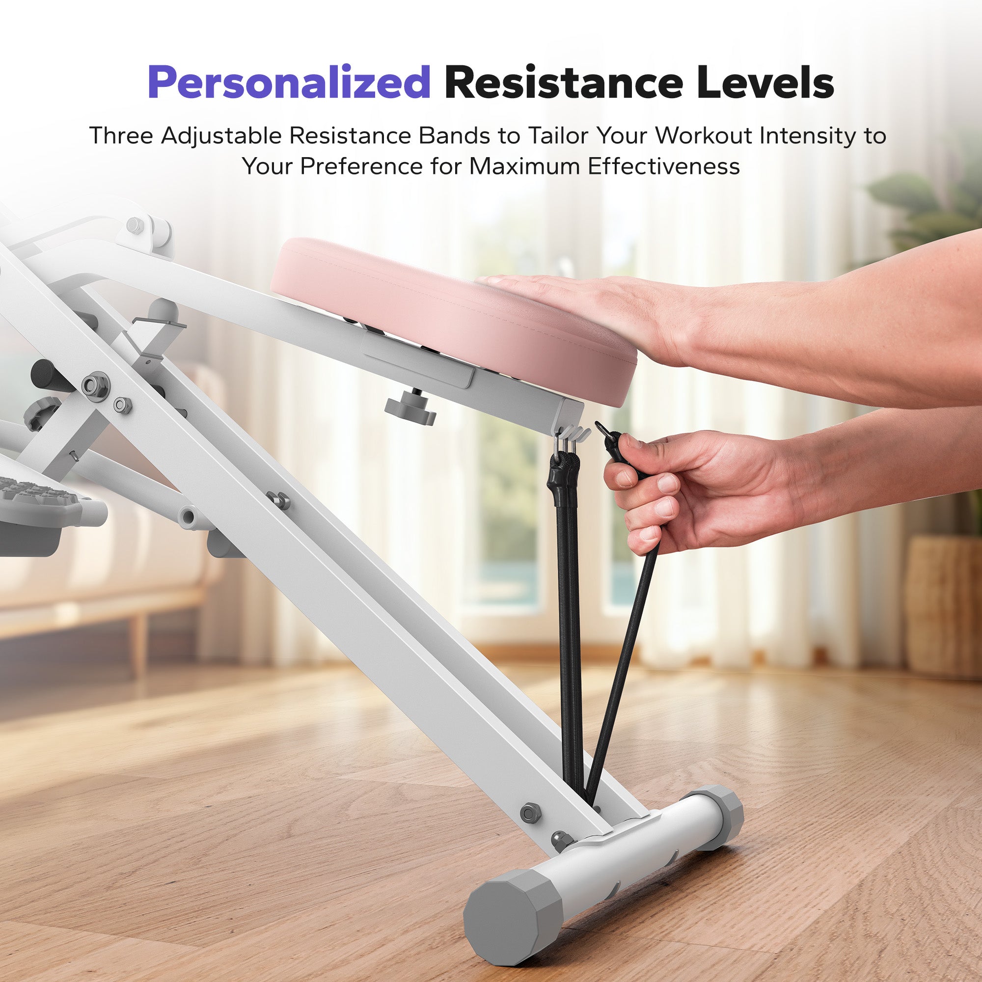 Adjustable Squat Trainer with Triple Resistance Bands for Total Lower Body Strength